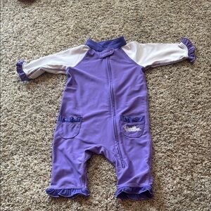 Purple and White Kids One Piece UV skinz 6-12months